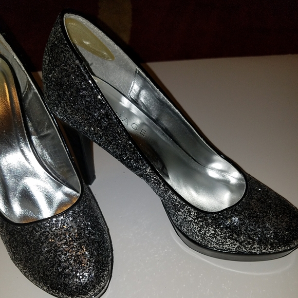 Rampage silver glitter platform pumos, size 9m - Picture 3 of 6